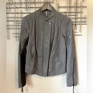 Free People | Faux-Suede and Wool “Cool & Clean” Moto Zipper Jacket